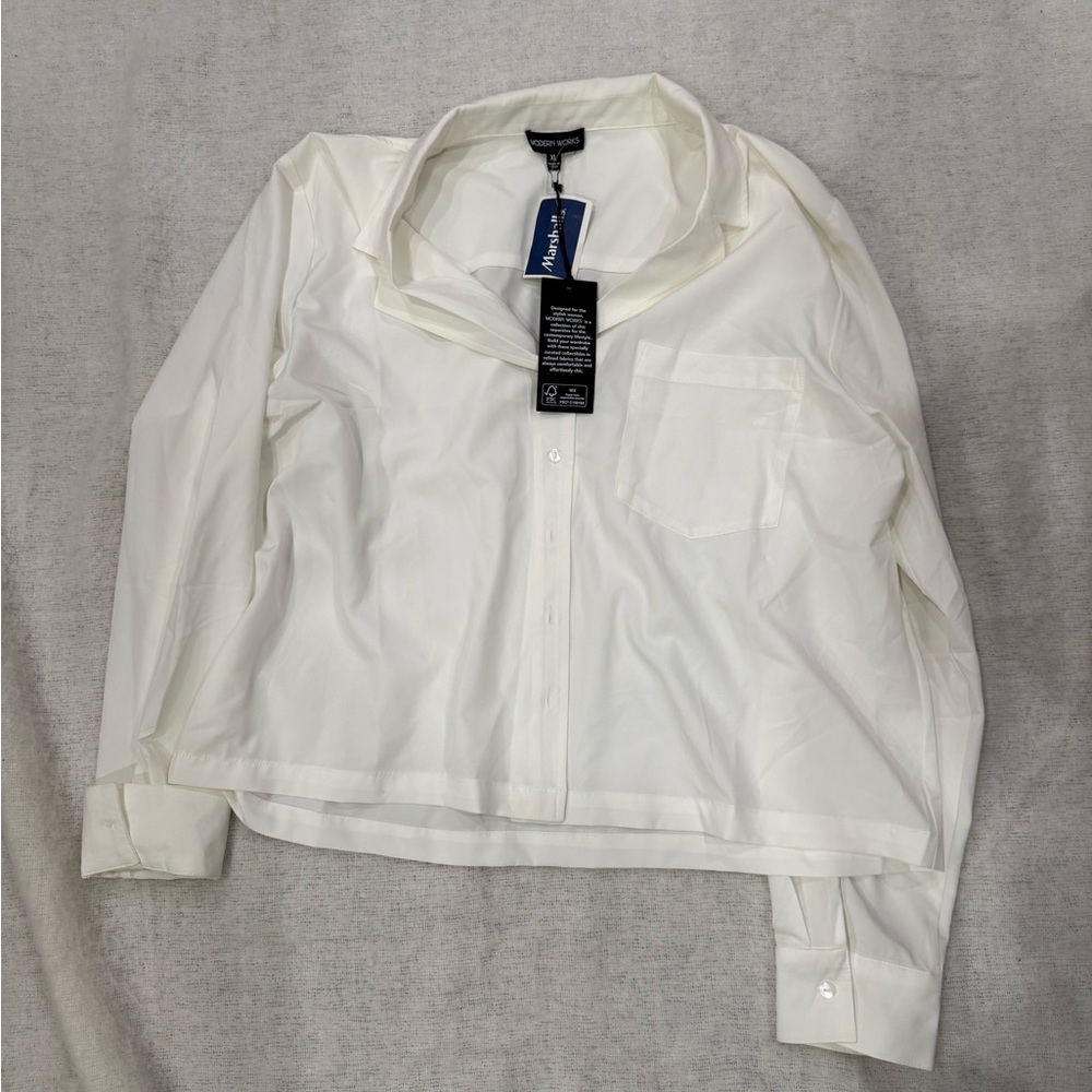 Marshalls White Modern Works Button-Up Shirt